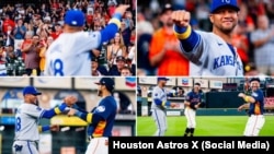 Yuli Gurriel, el 1 de septiembre de 2024 jugando con Kansas City en el estadio del equipo donde se lució por años, los Astros de Houston. (Astros/X).