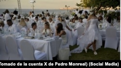 "Le Dîner en Blanc" celebrada en Cuba por primera vez en 2019. (X/@pmmonreal)