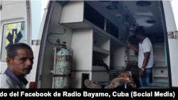 FOTO ARCHIVO. El interior de una ambulancia en Bayamo. Tomado del Facebook de Radio Bayamo.