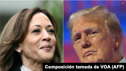 La vicepresidenta de EEUU y candidata a la presidencia Kamala Harris y el expresidente y candidato republicano Donald Trump.