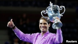 El español Rafael Nadal celebra su victoria en el 2019 en Estados Unidos. (Geoff Burke-USA TODAY Sports vía Reuters).