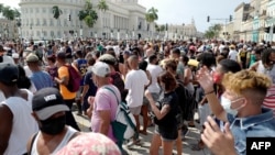 Históricas manifestaciones del 11J en Cuba / Foto: Adalberto Roque (AFP)