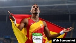 El vallista hispano-cubano Orlando Ortega, ganador de medalla de plata en los Juegos Olímpicos de Rio-2016.