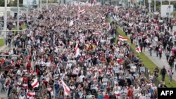 Marcha de los Héroes en Minsk el 13 de septiembre de 2020.